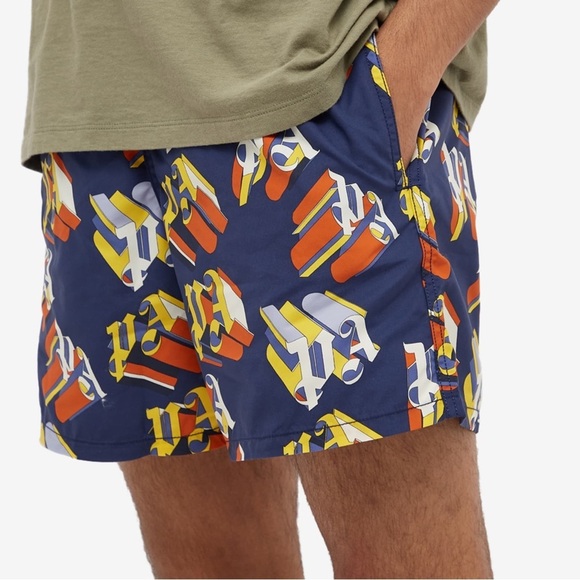 PALM ANGELS X VILBREQUIN MONOGRAMMED LOGO SWIM SHORTS SIZE S - Picture 5 of 15